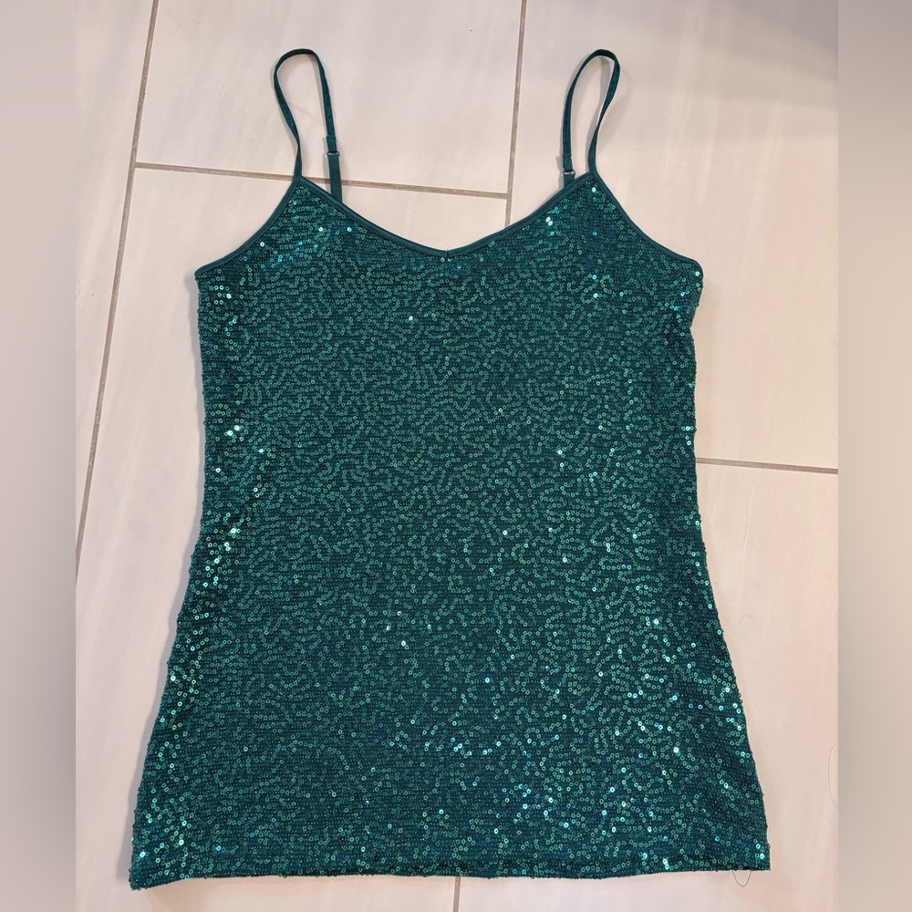 💎Express Teal Blue Green Sequin Camisole S